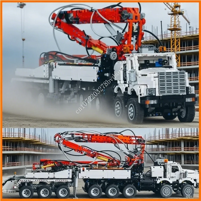 

3661PCS MOC High-tech Kenworth C500B Trailer Putzmeister M70 truck crane tractor truck trailer Toys birthday Christmas Gifts