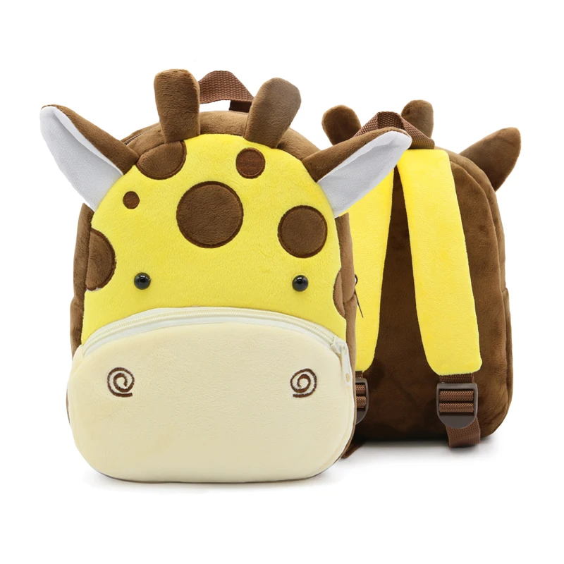 Boys Girls Backpack Cute Animal Giraffe Children Plush Backpack Kindergarten School Bag