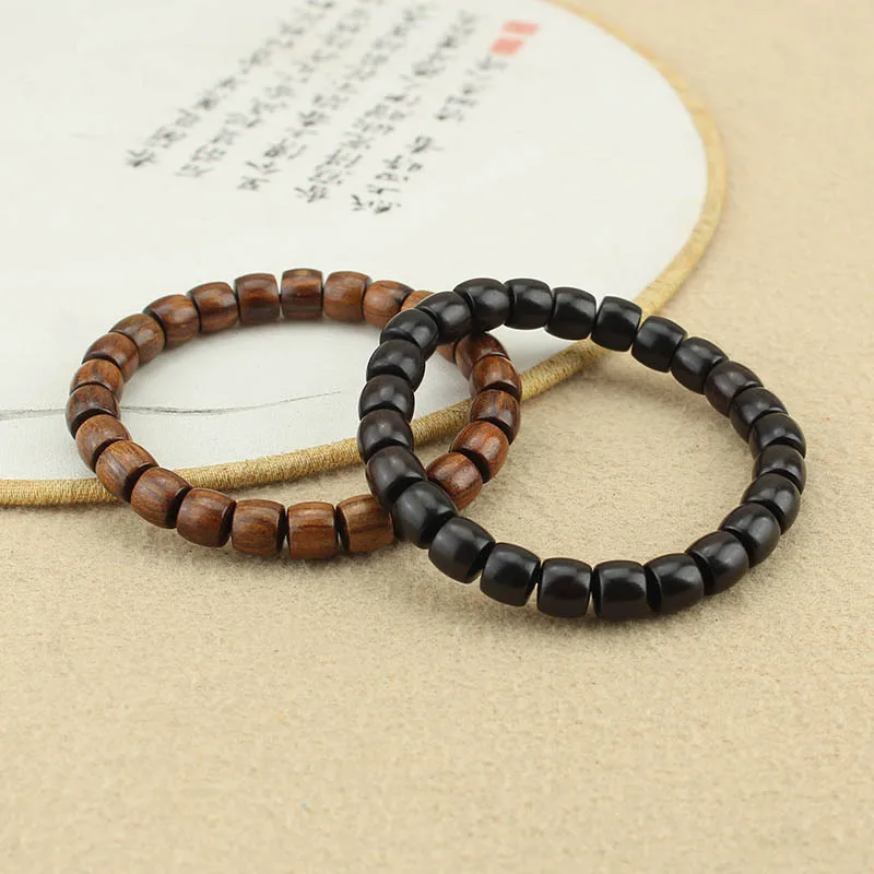 DIY accessories Simple retro red sandalwood wooden bracelet 7 * 8mm straight cut bead old bead sandalwood cultural play single c