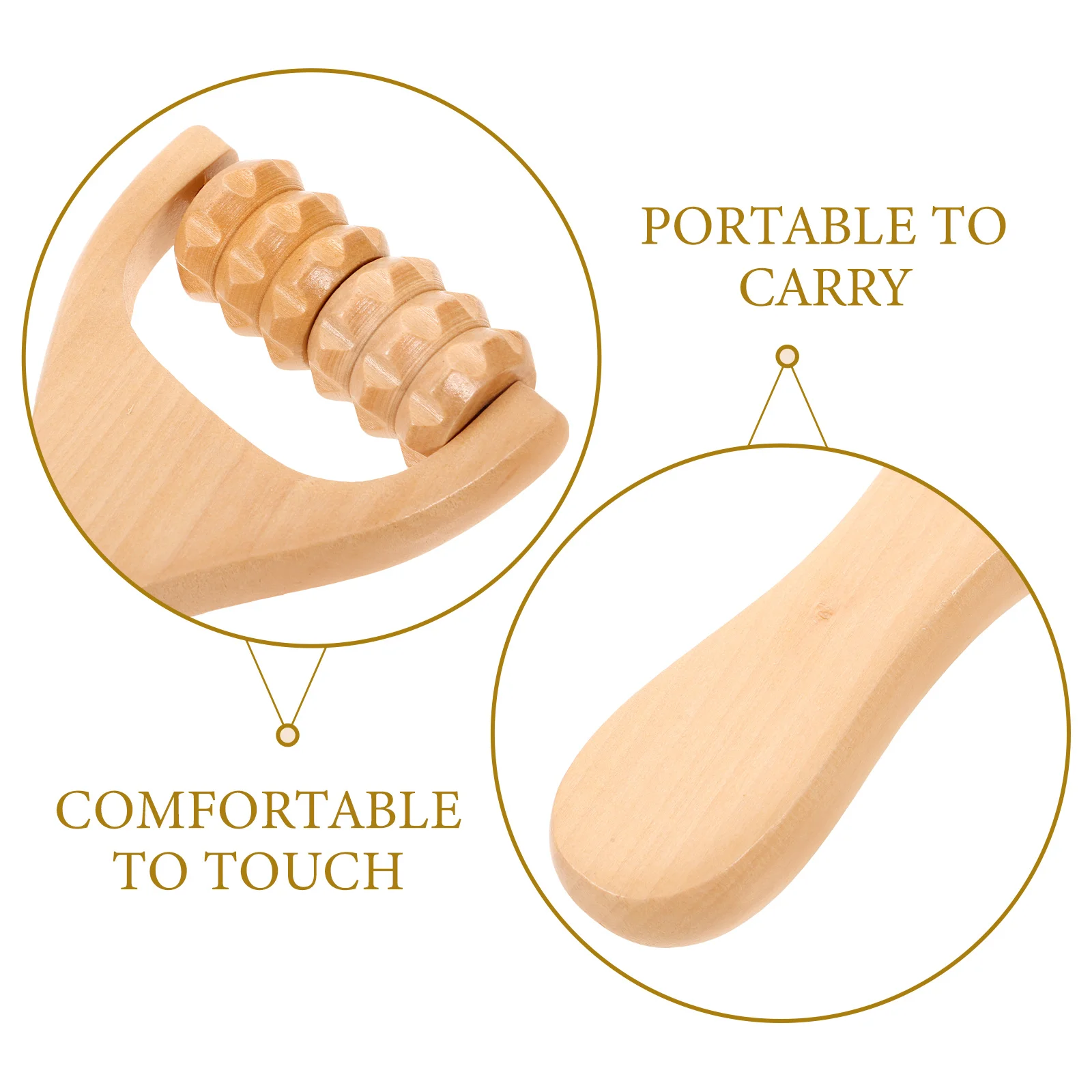 

Wood Roller Massager for Body Muscle Relaxation Manual Deep Tissue Therapy Tool for Back Feet Legs Neck Face Pain Relief