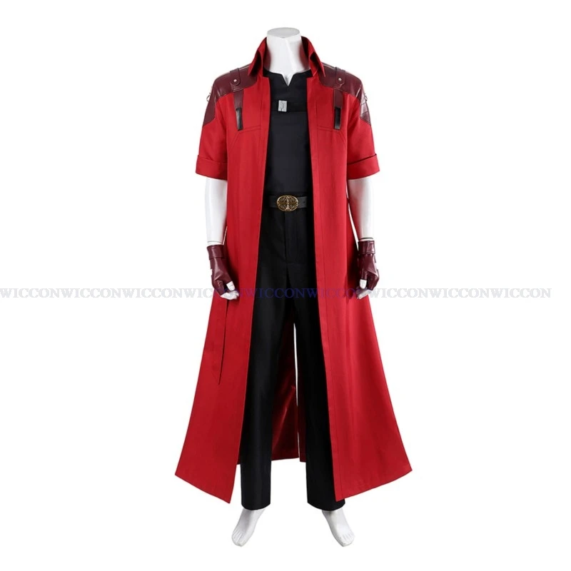 Devil Cos May Cry 3 Cosplay Costumes Dante Men\'s Game Uniforms Wig Red Long Poncho Jacket Set Halloween Carnival Costumes