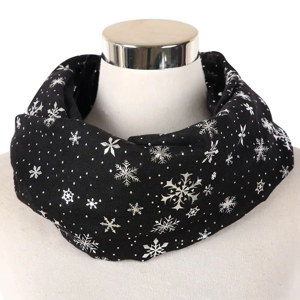 

New Snowflake Printed Silk Scarf Sheer Soft Christmas Gifts Long Women's Headscarf for Women