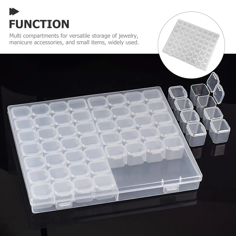 

Clear Jewelry Storage Box Organizer Anti-Oxidation Thickened PP Material Compact Travel Earring Holder Manicure for Small