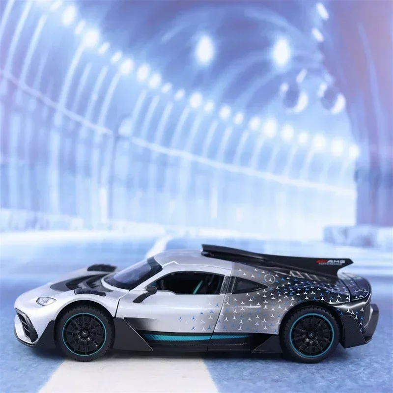 1:24 Mercedes Benz ONE Sportwagen Simulation Diecast Metalllegierung Modellauto Sound Licht Zurückziehen Sammlung Kinder Spielzeug Geschenke