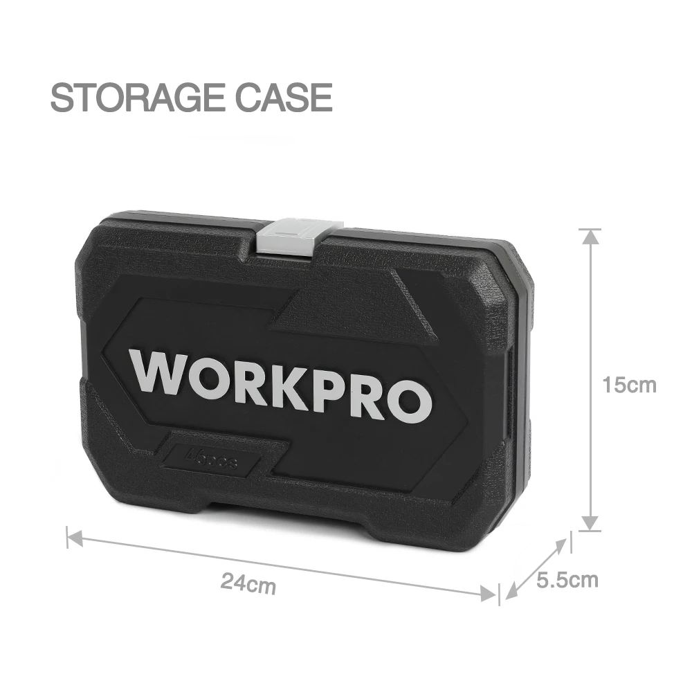 WORKPRO 35-48PC Tool Set Home Instruments Set of Tools for Car Repair Tools 1/4" Dr. Socket Set Ratchet Wrench
