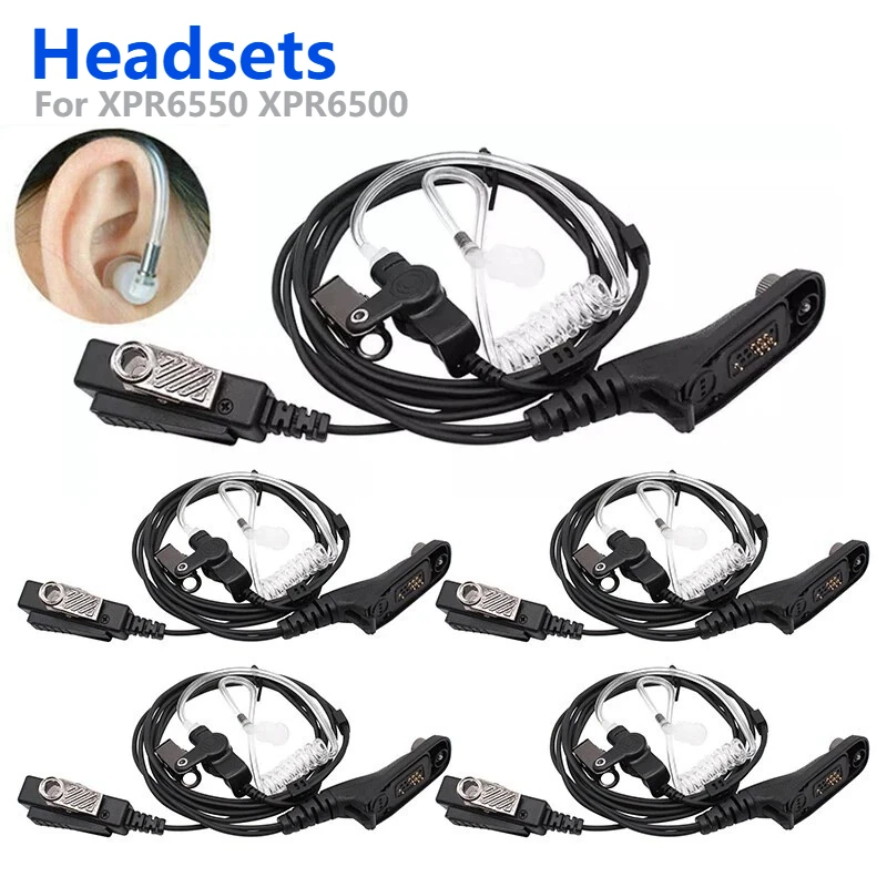 

5pcs Mic Earpiece Headset W/PTT Replacemnet for Motorola XiR P8268 XiR P8668 XPR6550 XPR6500 XPR6350 XPR6380 DP3400 DP4800 Radio