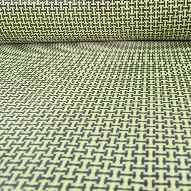 Żółta tkanina hybrydowa z mieszanki aramidu i włókna węglowego, wzór H, włókno węglowe aramidowe 1000D 3K 200gsm 20cm/30cm/50cm x 100cm