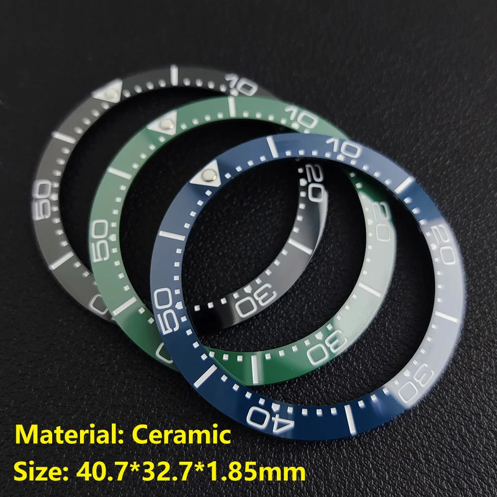 39.3*31.7 or 40.7*32.7mm Sloping Luminous Ceramic Bezel Insert Replacement of watch accessories Ceramic Bezel Insert