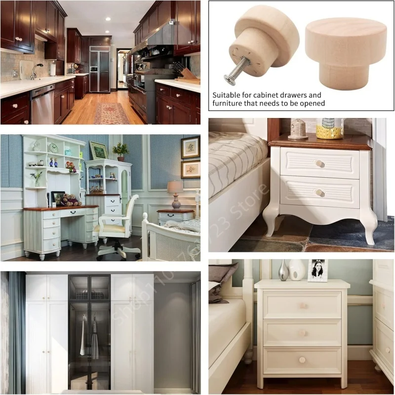 มือจับตู้ไม้ 10 ชิ้น มือจับประตูครัวไม้เนื้อแข็ง มือจับตู้เสื้อผ้า มือจับลิ้นชักตู้ มือจับเฟอร์นิเจอร์