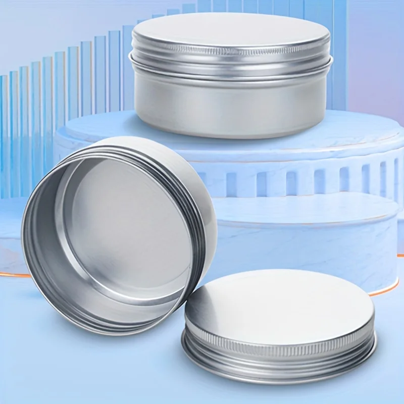 20Pcs Round Threaded Aluminum Box 30ml Reusable Packaging Box Cosmetics Packaging Small Metal Box Solid Balm Aluminum Can