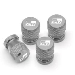 4Pcs Car Wheel Tire Valve Caps Tyre Stem Covers Airdust Waterproof For Toyota GR GAZOO RACING SPORT Yaris Prado Rav4 Car Decor