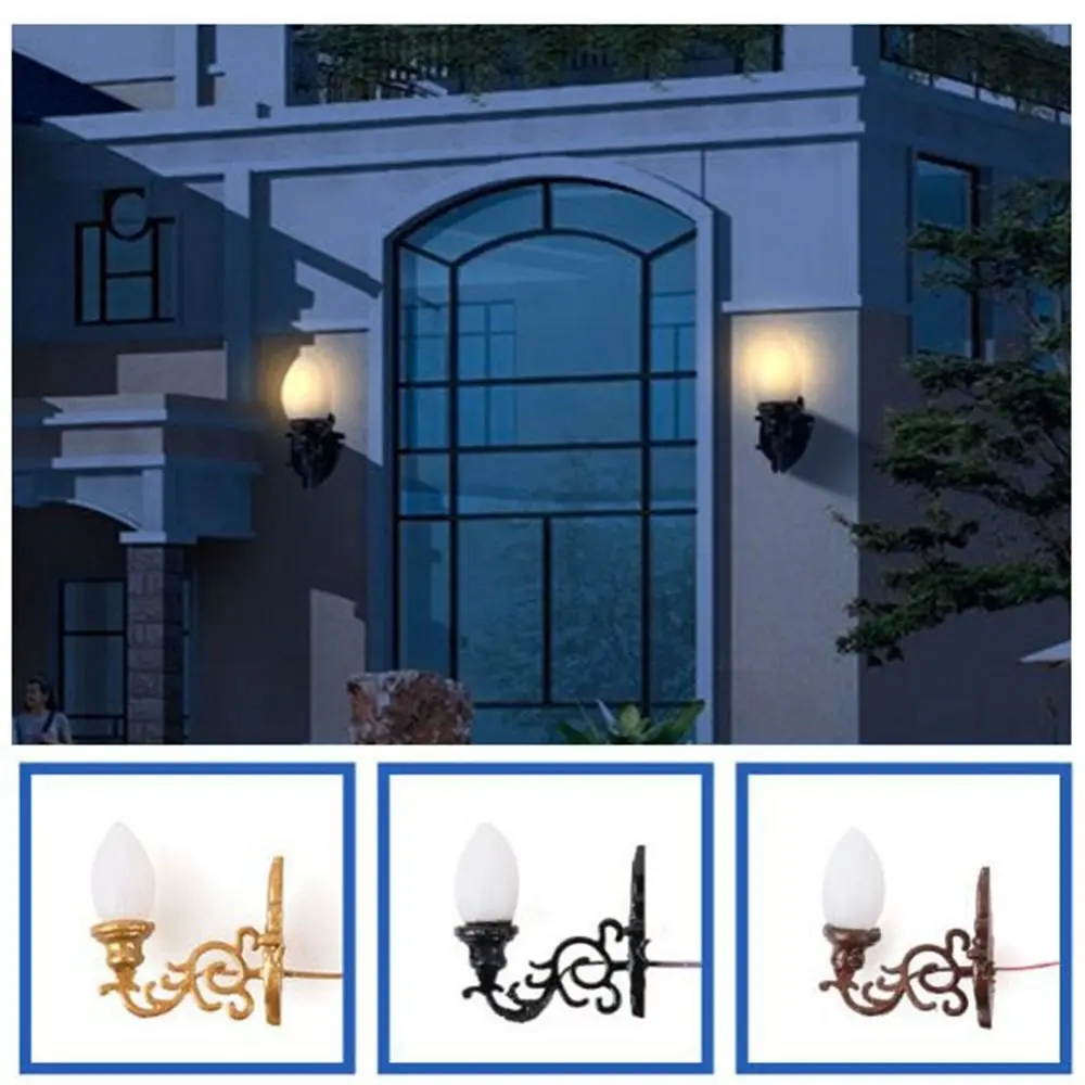 جديد 1.7*2 سنتيمتر دمية الجدار مصباح 12 فولت ABS المواد المعدنية الأبيض/الدافئة ضوء نموذج بيت الدمية حديقة ديكور حديقة ساحة مصباح ليد #1