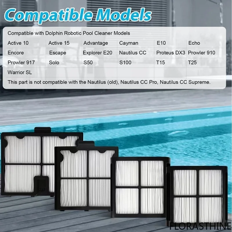 Ultra-Fine Filter 9991466-R4 Replace for Dolphin Robotic Pool Cleaners Active 10, Active 15, Cayman, Advantage, E10 Durable