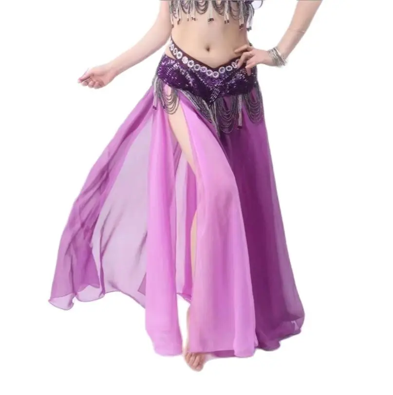 Cheap 12 Colors Professional Women Belly Dancing Clothes Full Circle Skirts Flamenco Skirts Plus Size Satin Belly Dance Skirt