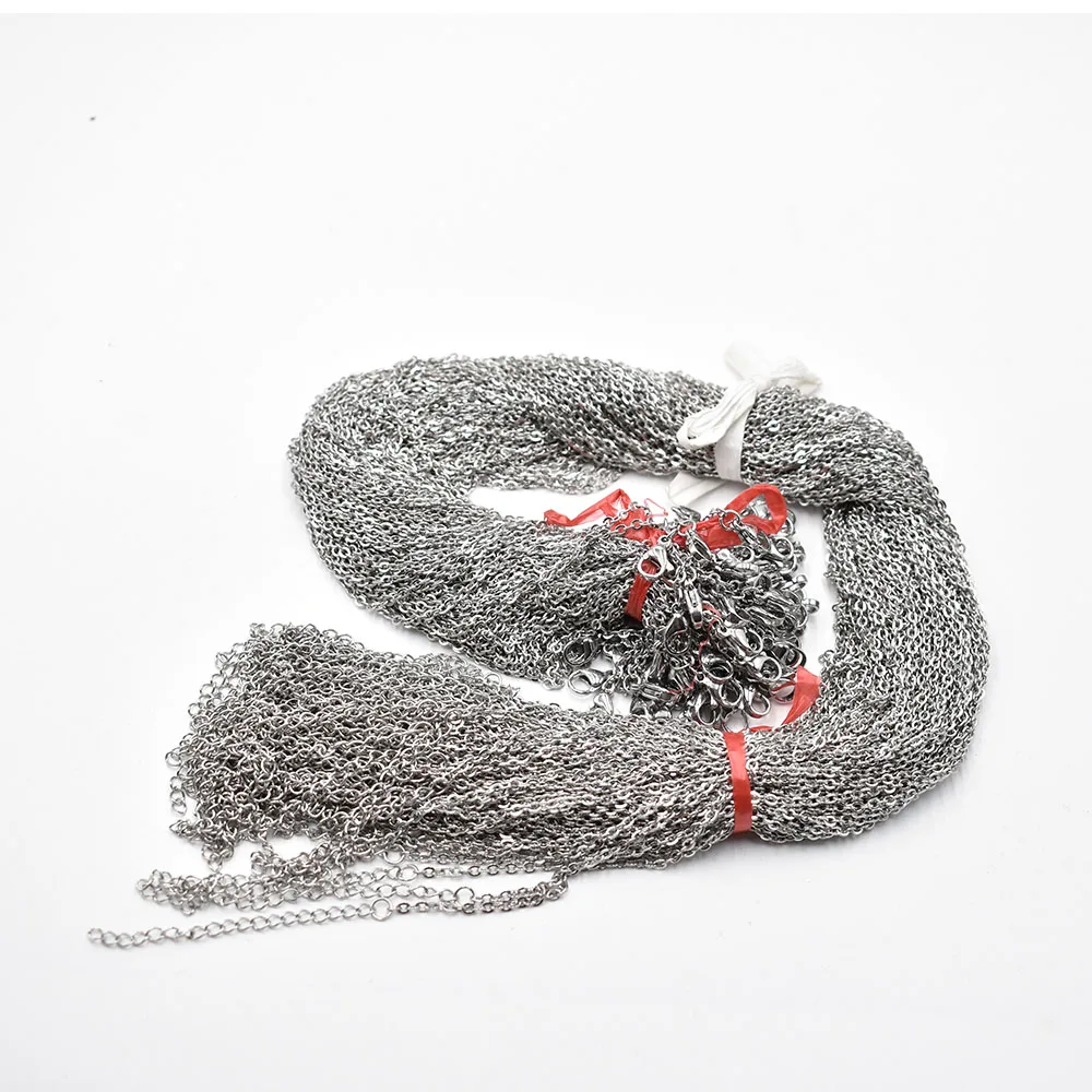 Wholesale 1.5mm 2mm 45+5cm 60+5cm stainless steel Necklace Rope Chain Lobster Clasp DIY Jewelry Accessories 100pcs/lot free image 3