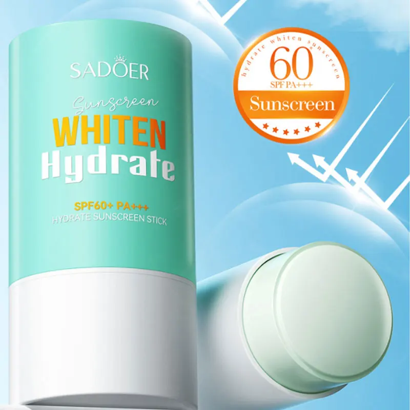 SADOER Spf 60+ Sunscreen Stick Face Body Sun Block Whitening Creams Solar Blocker Anti-aging Solid Facial Sunscreen Mud