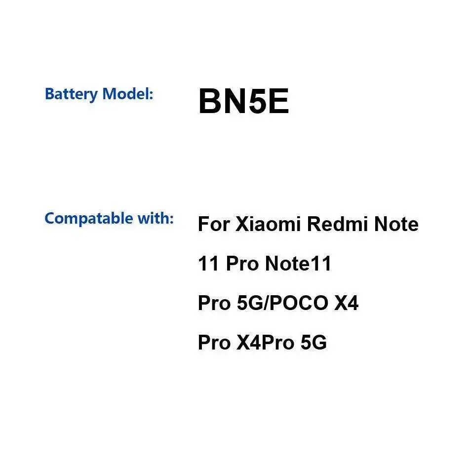 

Быстрая зарядка для Xiaomi Redmi Note 11E Pro Poco X4 5G BN5E 5000 мАч аккумулятор мобильного телефона