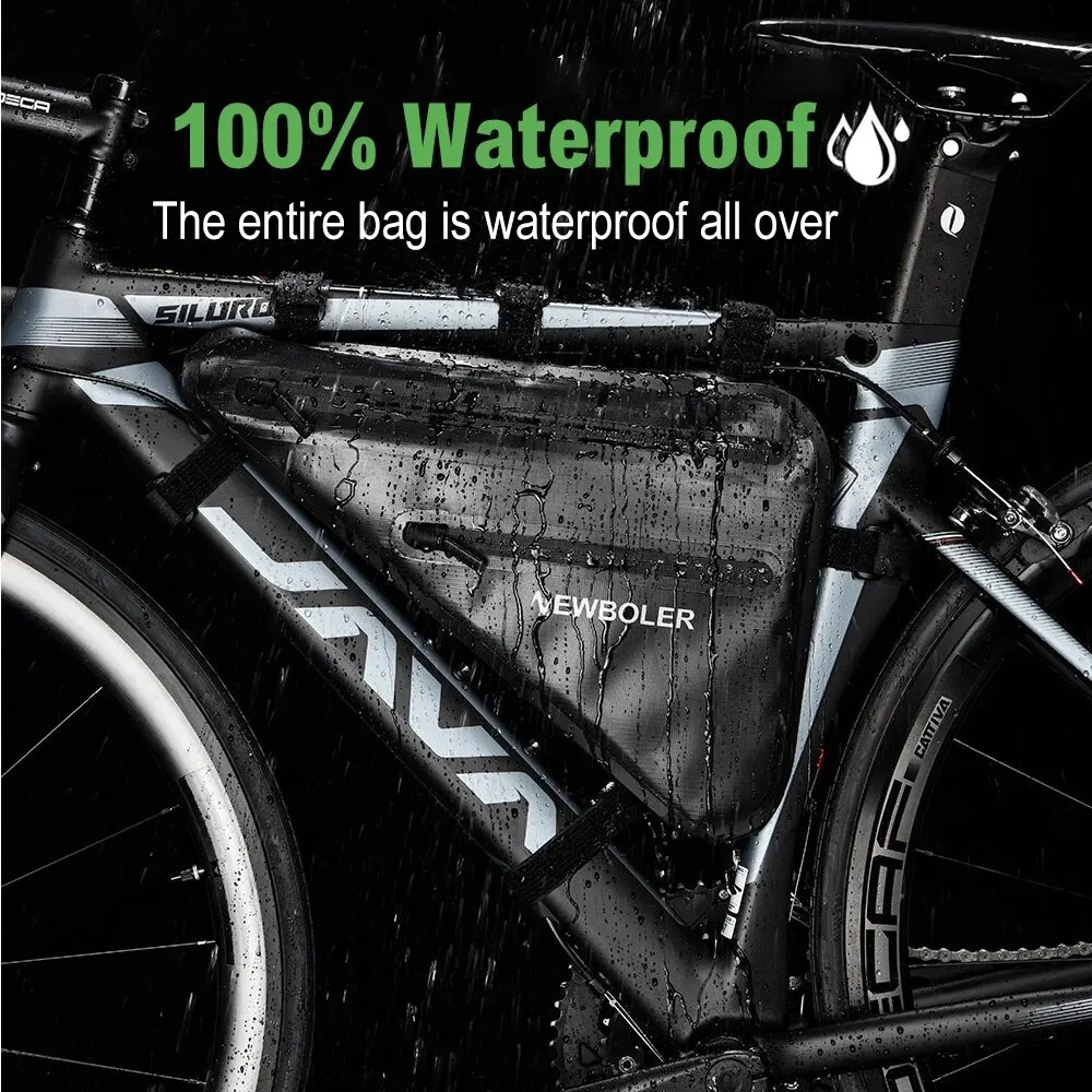 NEWBOLER Large Bicycle Triangle Bag Bike Frame Front Tube Bag Waterproof Cycling Bag Pannier Ebike Tool Bag Accessories XL