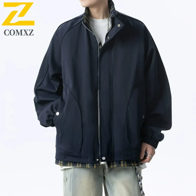 

COMXZ Lightweight Valley Jackets False Two Piece Breathable Solid Color Outdoor Travel Hiking Biker Jacket Camping Men Coat