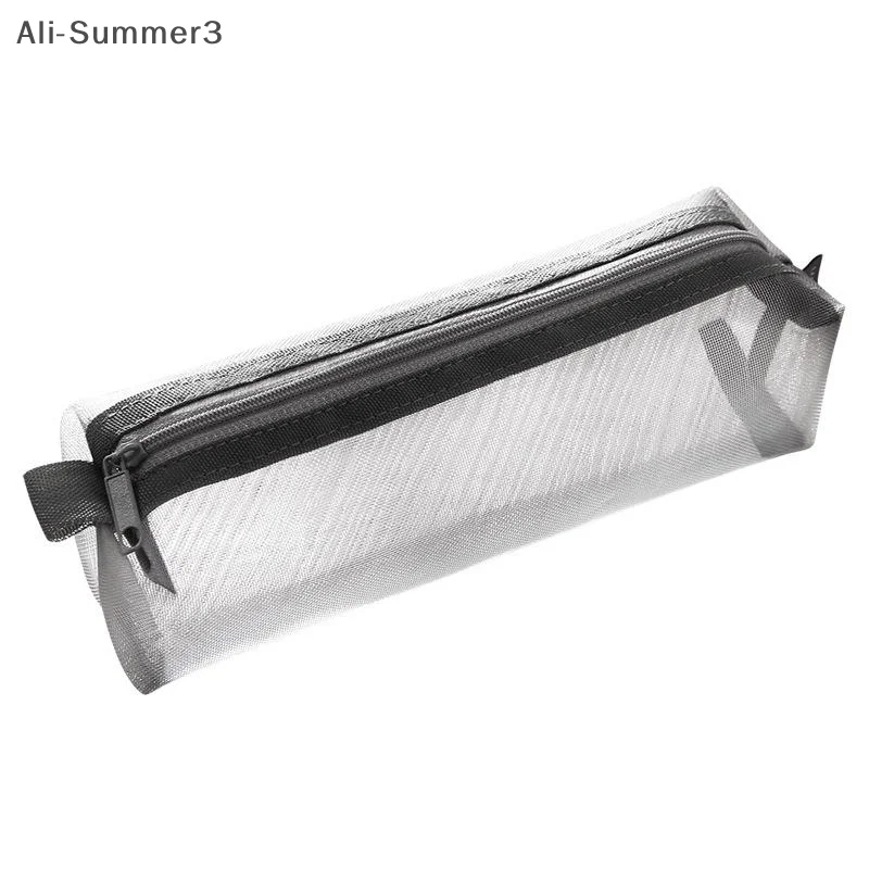 Mesh Pencil Case Transparent Pens Pouch Cute Simple Aesthetic Bag Organizer Office School Supplies For Student Stationary