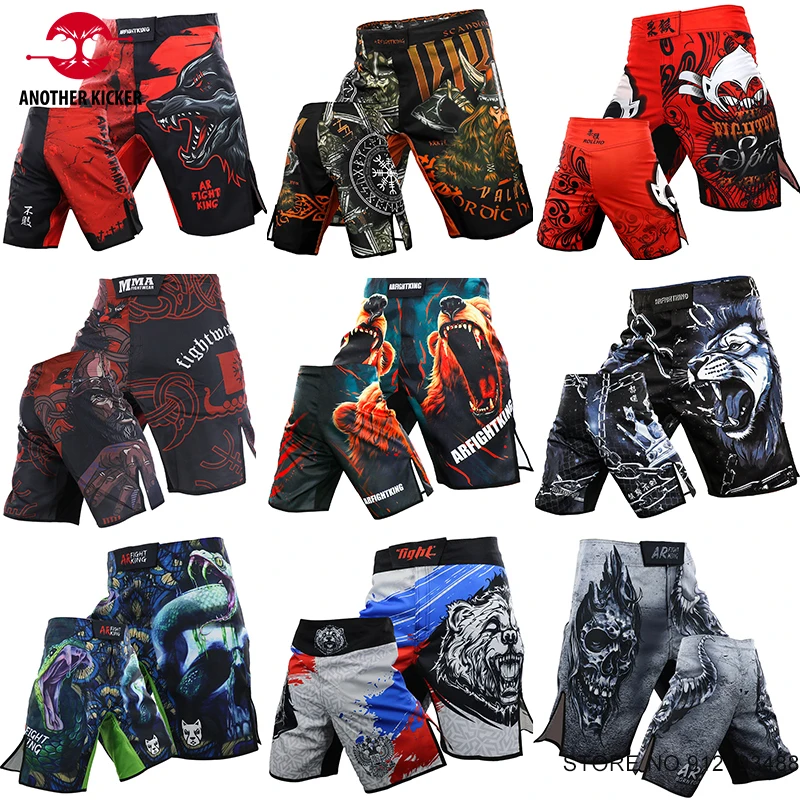 

Muay Thai Pants MMA Men Animal Printing Bo Fight Shorts Gym Fighter Kickbo Grappg Jiu Jitsu Martial Arts Gear