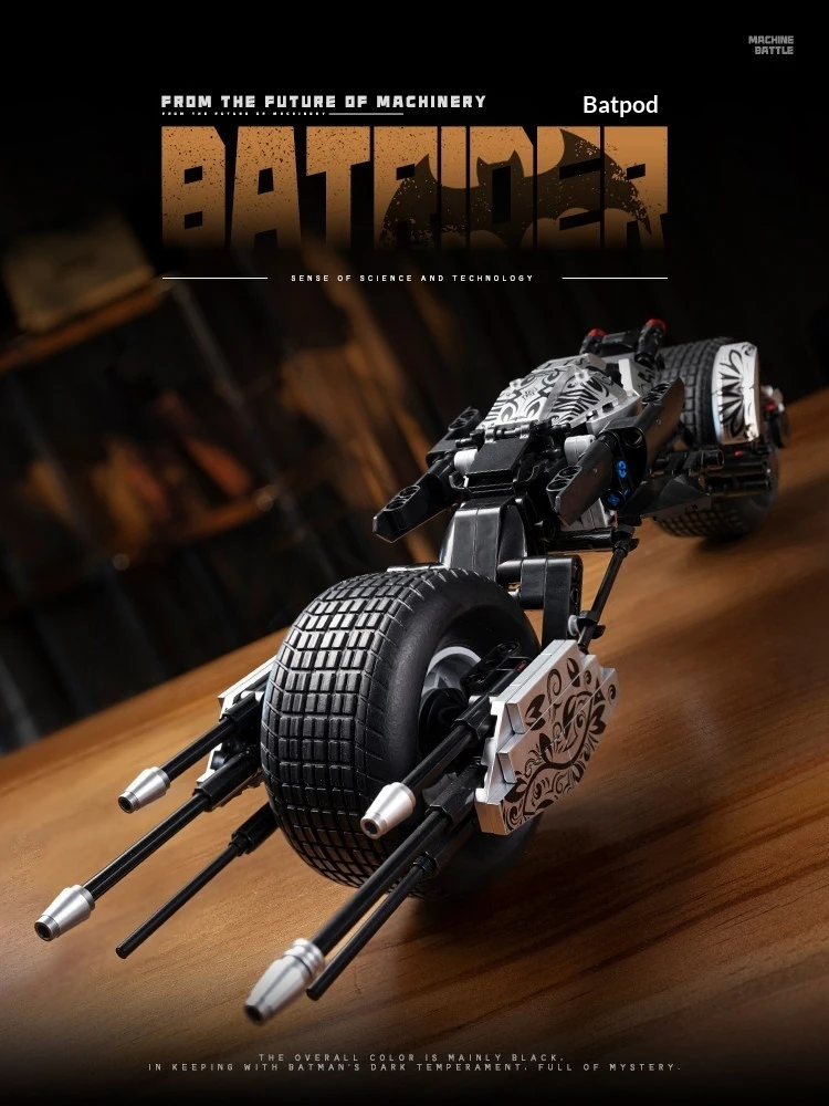 

Fond Joy Batman Batmobile The Dark Knight Super Hero Assembly Model Collectible Toy Birthday Gift For Boys Display Decoration