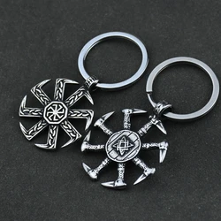 Viking Kolovrat Knot Keychain Nordic Talisman Runes Pendant Slavic Scandinavian Jewelry Men Punk Amulet Gift Dropshipping
