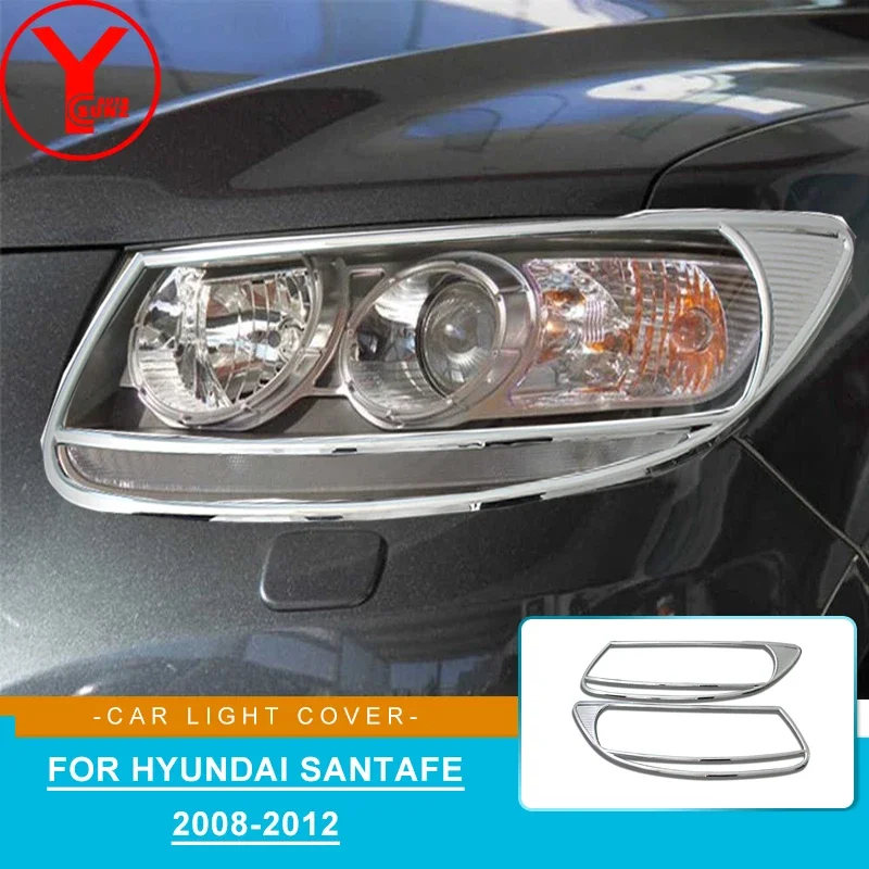 

For Hyundai Santafe San ta fe Santa Fe 2008-2012 Head Light Bezel Garnish Molding Surround Frame Car Front Lamp Trim Cover