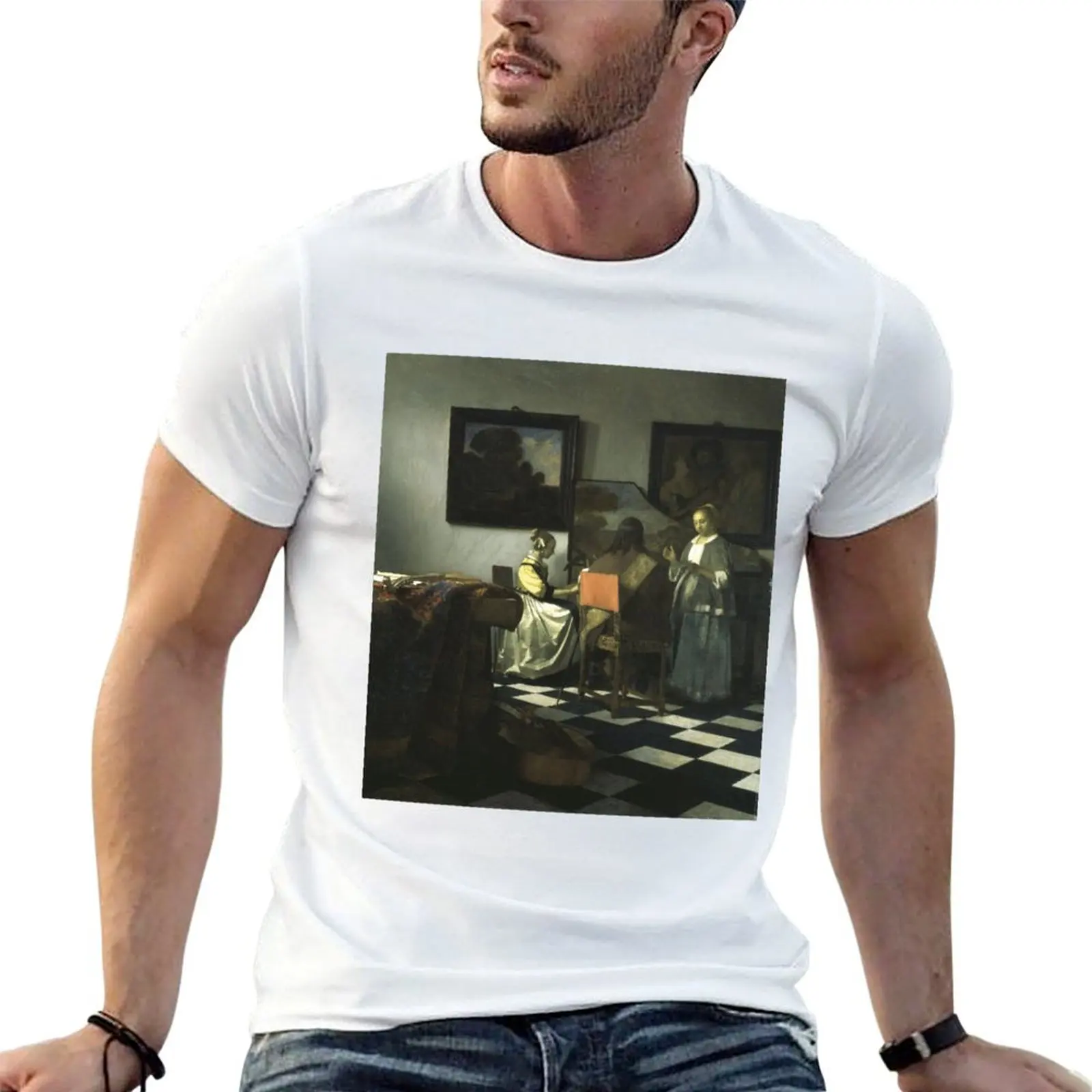 

Stolen Art - The Concert by Johannes Vermeer T-Shirt t shirts with prints funny t shirts dark humor man t shirts cotton T-shirt