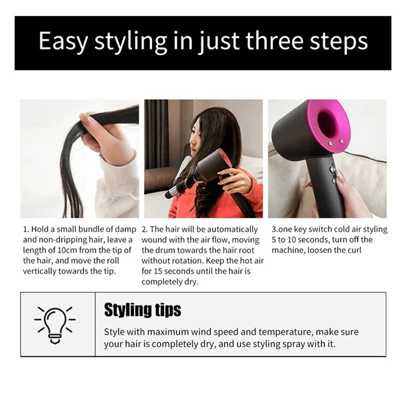 다이슨 초음속 헤어 드라이어용 헤어 컬러, HD01 HD02 HD03 HD04 HD08 + 다양한 헤어 타입용 확산 깍지 액세서리