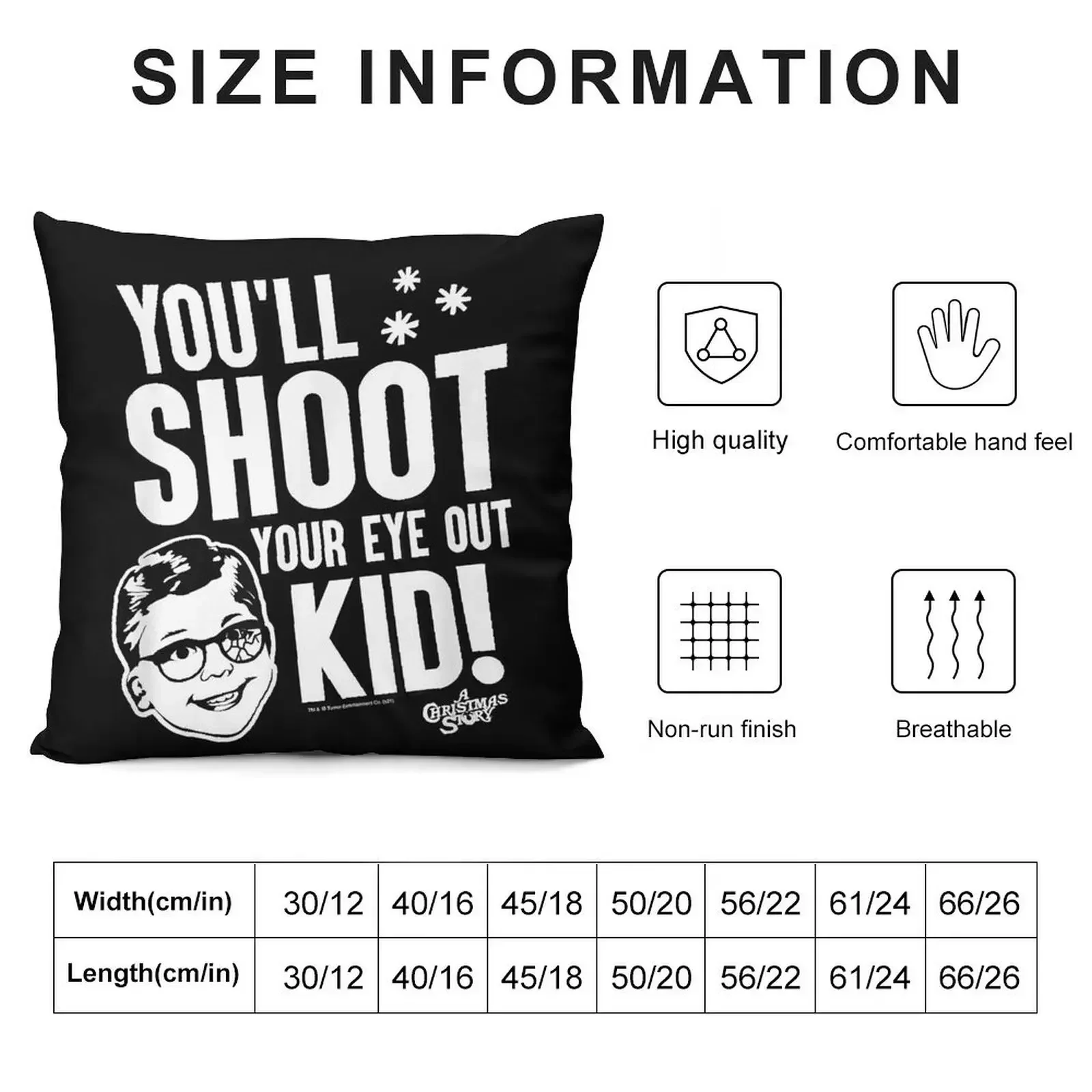 A Christmas Story You'll Shoot Your Eye Out Kid Throw Pillow Cushions Pillows Aesthetic Pillowcase Cushion pillow