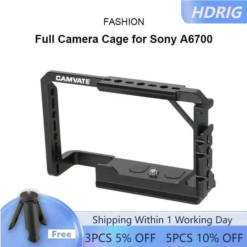 

HDRIG For Sony Camera Cage Lightweight Cage With Integrated Arca-Type Base Shoe Mount Fits For Sony A6700