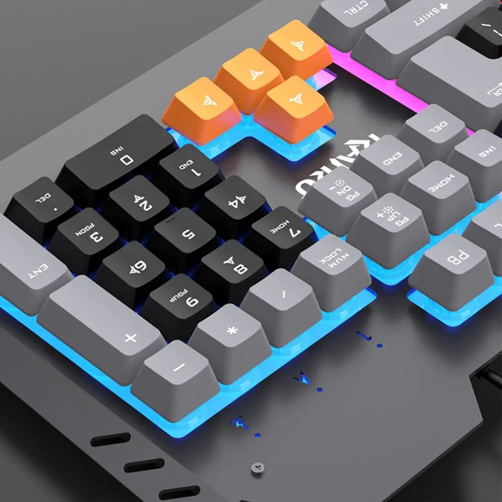 Nuevo Teclado RAIKU T16 de 104 teclas, conexión USB, iluminación RGB, Teclado mecánico para juegos, retroiluminación, teclado luminoso con cable para oficina