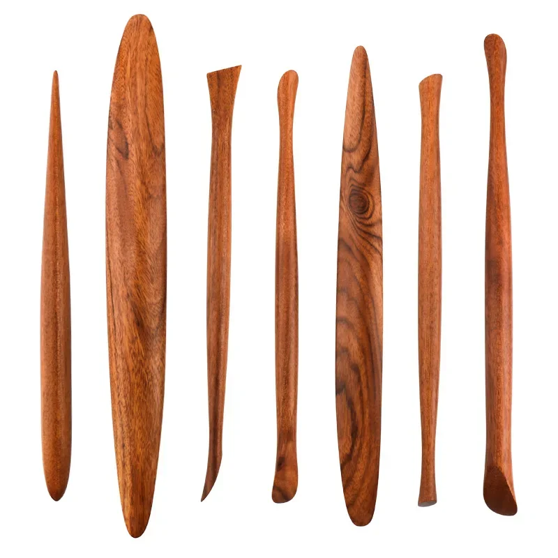 Ceramics Tools 7pcs Wooden Carving Knife Polishing Stick Clay Sculpture DIY Ceramics Figures Model Design and Production Tools