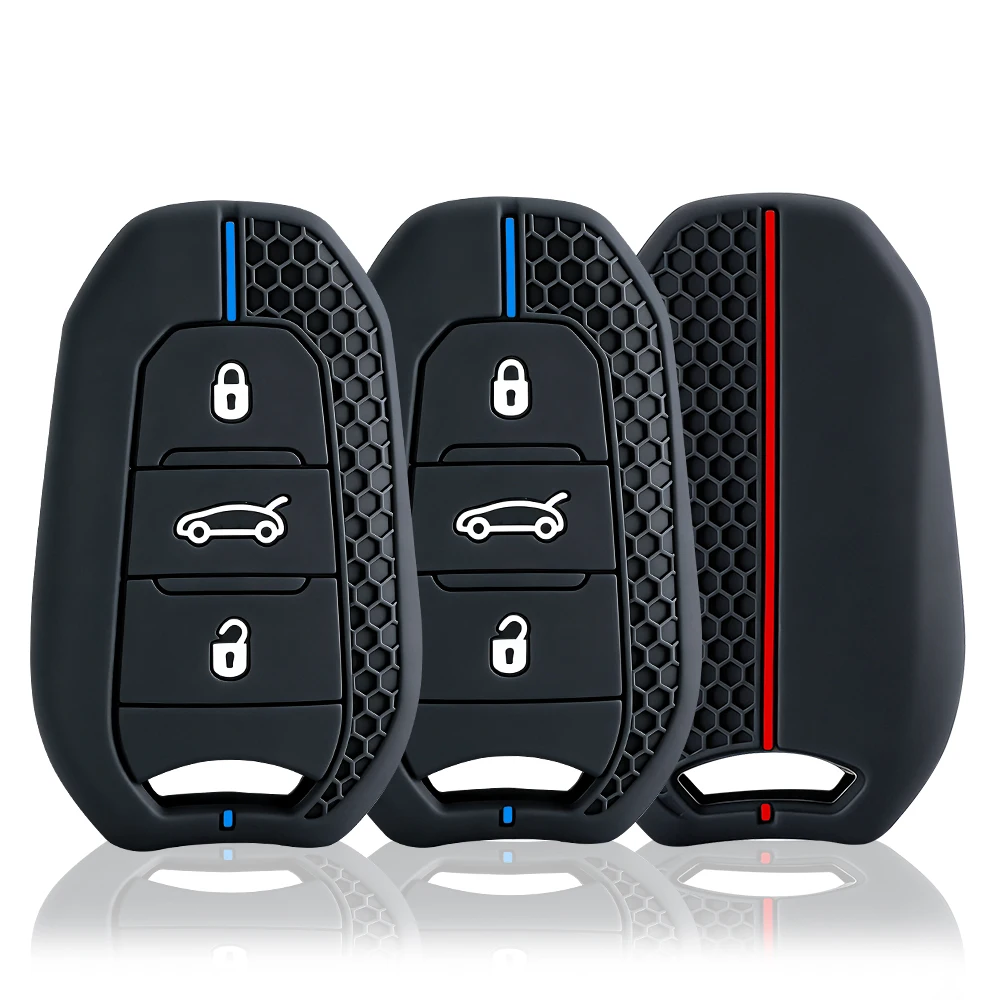 Capa de silicone para chave de carro, capa para peugeot 2008 3008 4008 5008 308 408 508 citroen c5 c4 c4l c6 C3-XR picasso grand ds3 ds5
