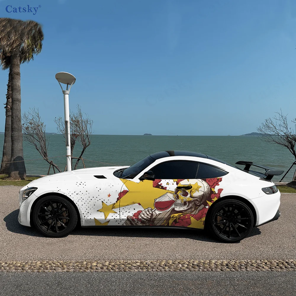 الهيكل العظمي ستار كلاش سيارة الفينيل يلتف ملصق مائي ذاتي اللصق PVC مناسبة للشاحنات SUV الديكور اكسسوارات السيارات هدية