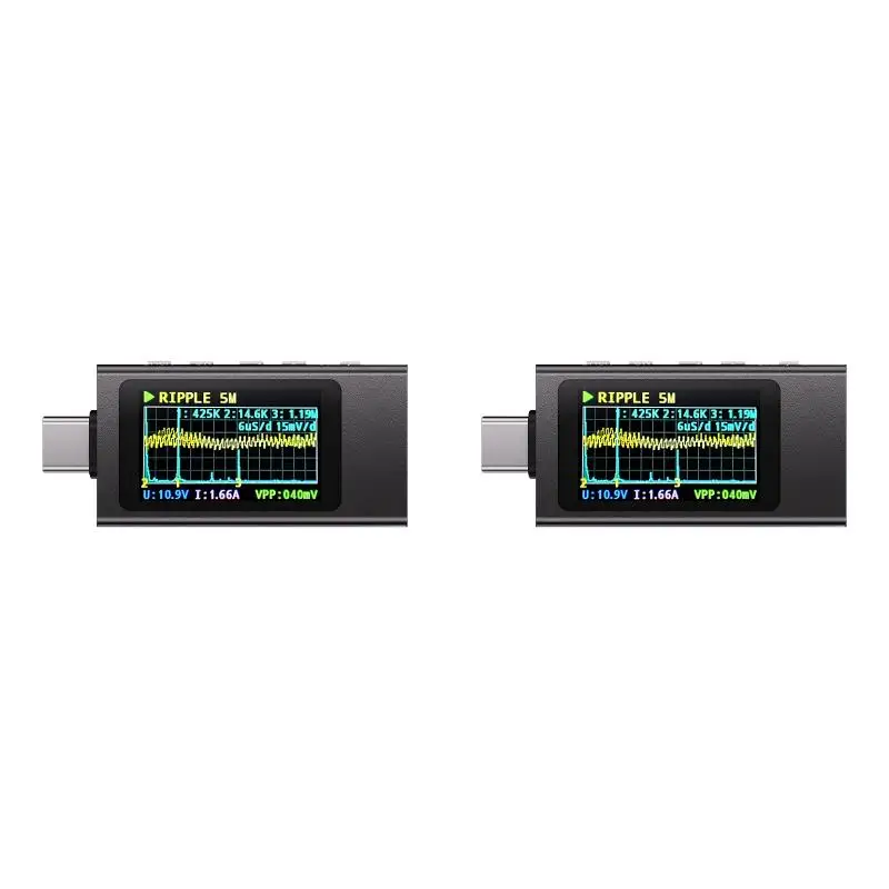 2PackX(KWS-X1 Power Meter Type-C Tester Multifunction Digital Display DC Voltage Ammeter Power Meter for Electrician Tool)