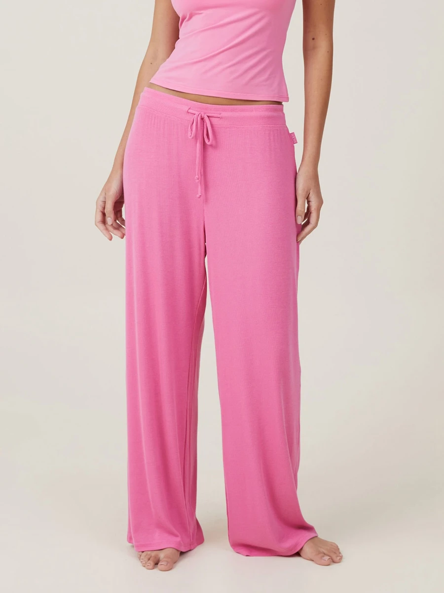 Pantalones holgados de pierna ancha para mujer, pantalón de chándal informal con cintura elástica y cordón, Color sólido, primavera y verano