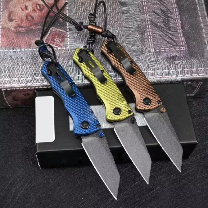 BM290 Mini Collapsible Faca Damascus/M4 Blade Carbon fiber/Aviation aluminum Handle EDC Survival Tool Knives view 4