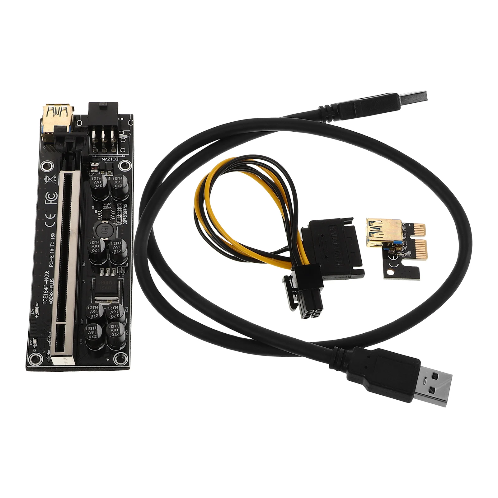 

Graphics Card Extension Cable PCIe Riser Cable 1X to 16X Connector Black Copper Computer Power Cord EGPU Adapter High Speed