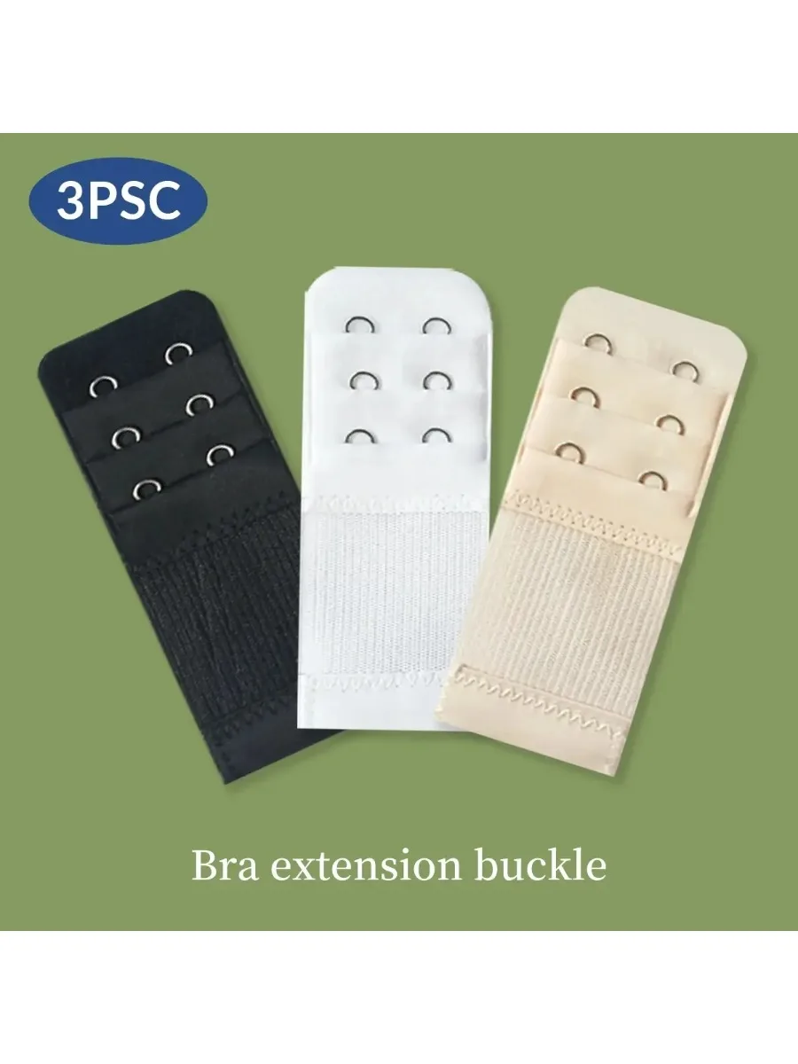 3 Stück, 3 Reihen mit 2 Haken-Verlängerungsgurten, elastisch, weiche und bequeme BH-Träger, Damen-Unterwäsche-Zubehör
