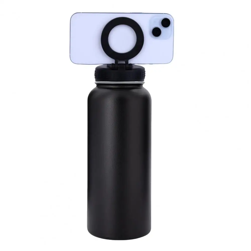 Stainless Steel Water Bottle 1000ml Insulated Stainless Steel Bottle with Magnetic Phone Holder High Temperature for 12/24