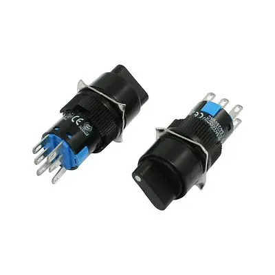 

Round 2NO 2NC DPDT Rotary Selector Push Button Switch AC 250V 5A Kjkvf