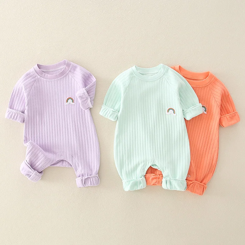 

Очаровательный детский костюм Rer из чистого хлопка на весну и осень, верхняя одежда, одежда для новорожденных, удобный накипительный костюм для малышей