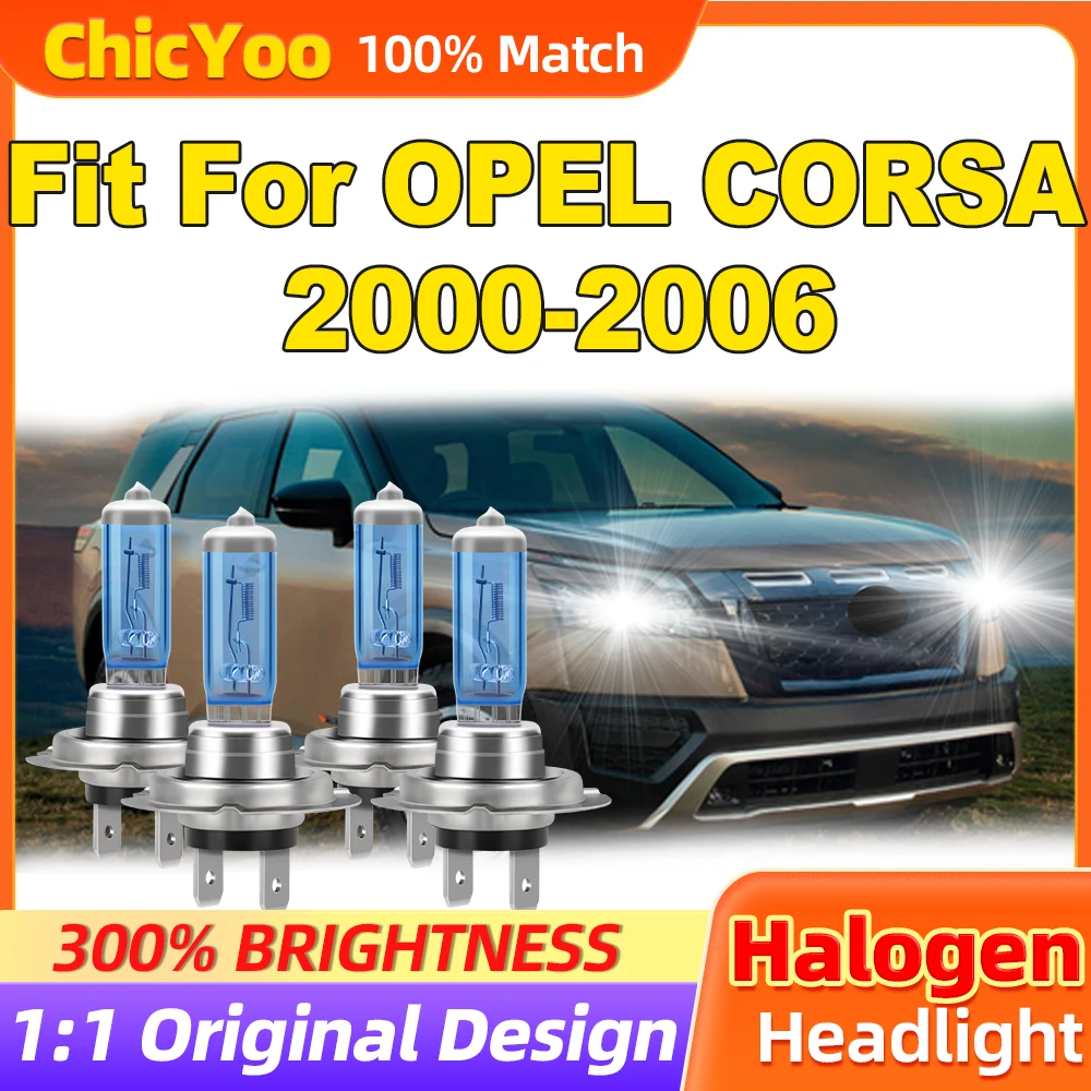 

Fit For OPEL CORSA 2000-2003 2004 2005 2006 24000LM Canbus Car Halogen Bulbs 200W High Power Front Lights 6000K 12V Xenon Lamps