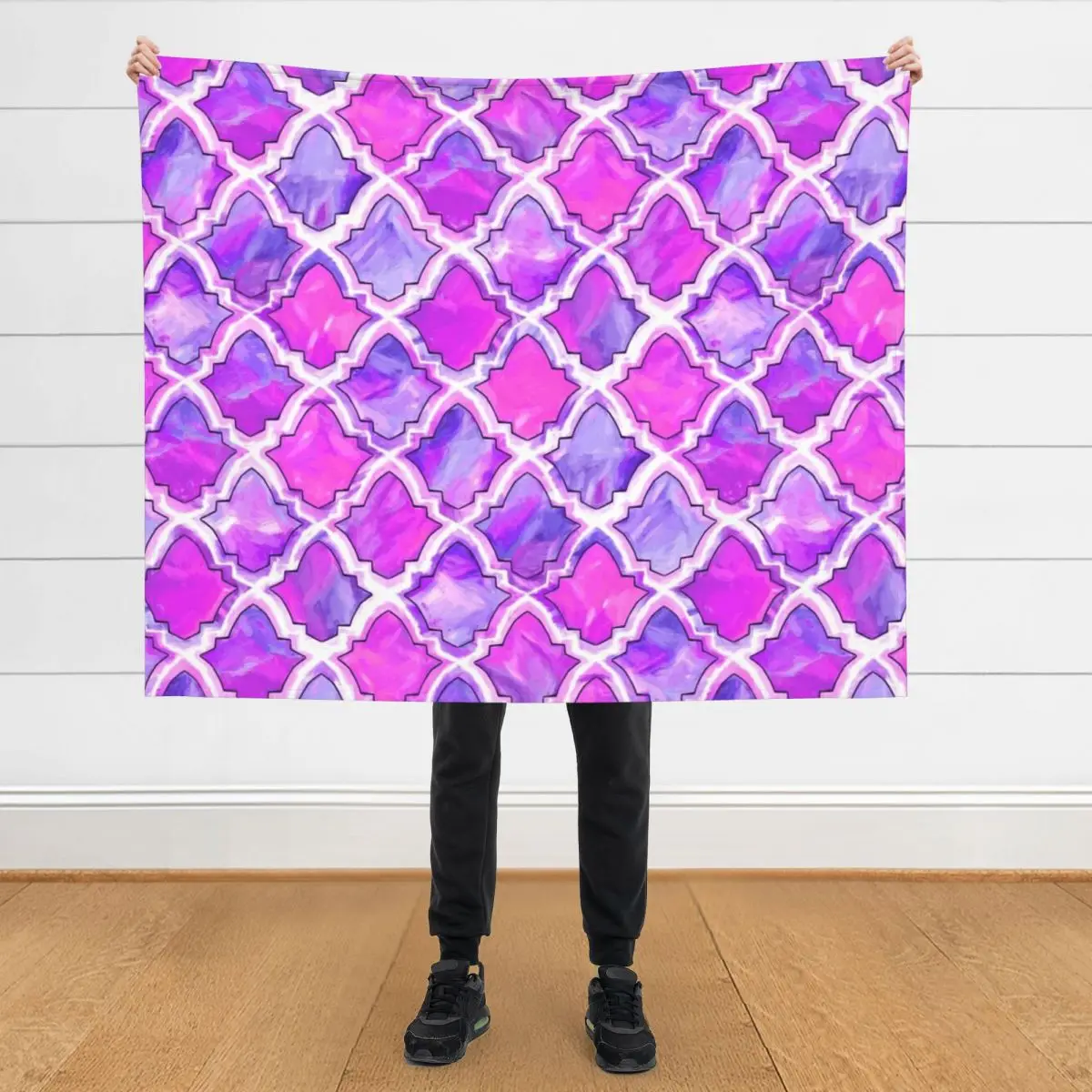 

Marrakesh Inspired Moroccan In Purple & Magenta Throw Blanket cosplay anime warm winter Sofa Quilt Winter beds Blankets