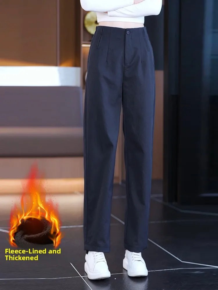 กางเกงลำลองเอวสูงทรงตรง ผู้หญิง แฟชั่น ผ้าไม่ยับ รุ่นใหม่ ฤดูใบไม้ร่วง 2025 สไตล์ลำลอง