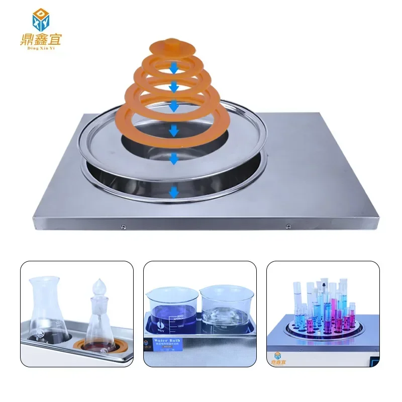 Laboratory Water Bath Constant Temperature Digital LCD Display Heater Equipment Thermostat Tank 2 Holes 220V