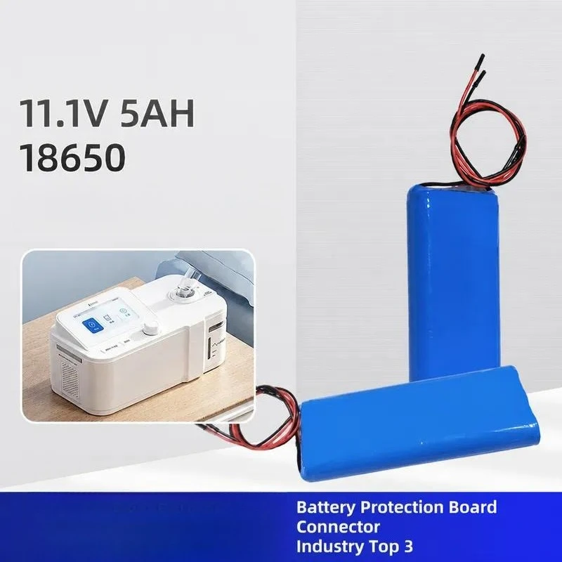 11.1V 5Ah 18650 Lithium Battery Pack for Electric Energy Storage Sleep Respirator Charging Medical Equipment