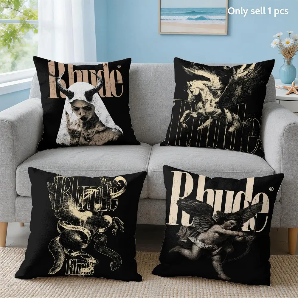 Fashion Brand R_RHUDEs Cushion Cover Soft Short Plush Throw Pillow Cover Hidden Zipper Cutecore Sofa Bedroom Home Decor